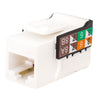 Vertical Cable CAT6 Data Grade Keystone U-Jack, RJ45 90° 8×8, Bright White - (50 Pack)