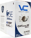 Vertical Cable Cat5e, 350 Mhz, UTP, UV Jacket, Outdoor, CMX, 1000ft, Bulk Ethernet Cable, Black