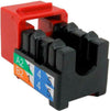 Vertical Cable CAT6 RJ45 Keystone Jack, V-Max Series - Red Color - (50 Pack) Data Outlet Female